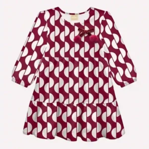 Vestido Infantil Menina Milon Cotton Vermelho Manga Longa